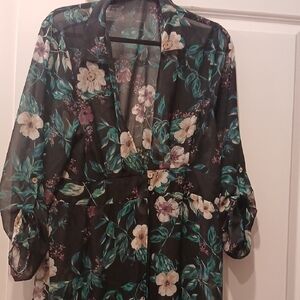 Charlotte Russe Tropical Print Kimono